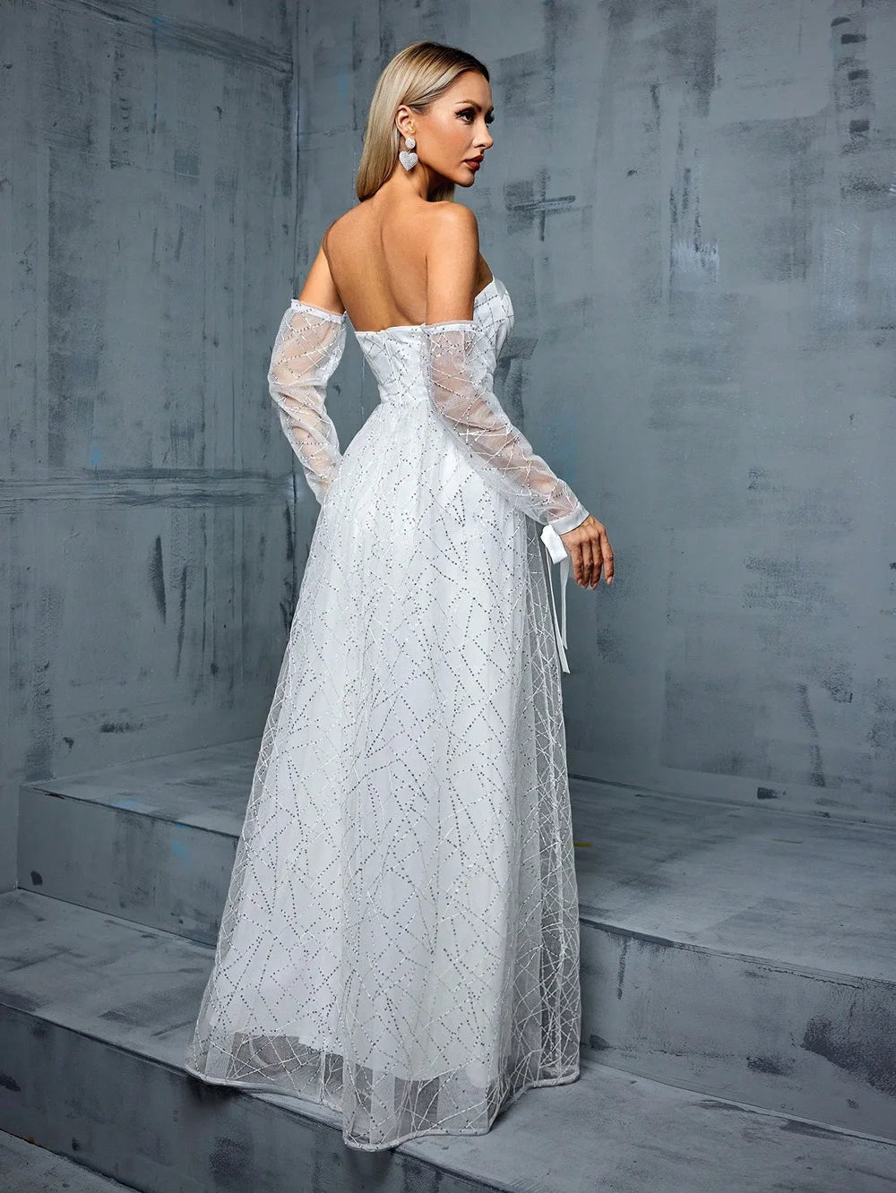 Wedding White Elegant Dresses Woman Party Glitter Ball Gown Luxury Gala Ladies Beautiful Princess Dress Formal 2025 Prom Robe