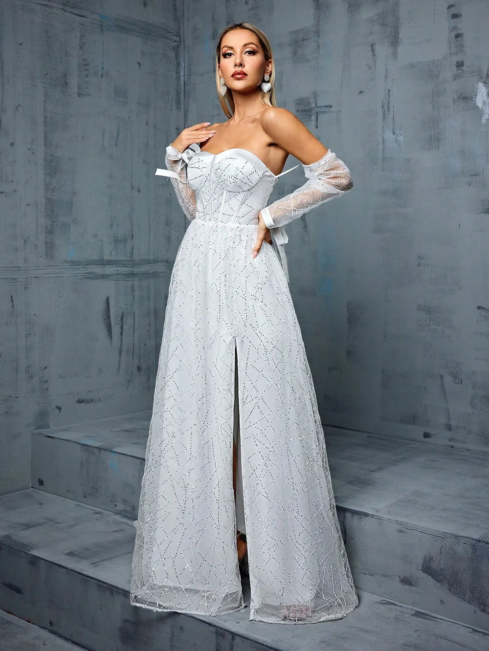 Wedding White Elegant Dresses Woman Party Glitter Ball Gown Luxury Gala Ladies Beautiful Princess Dress Formal 2025 Prom Robe